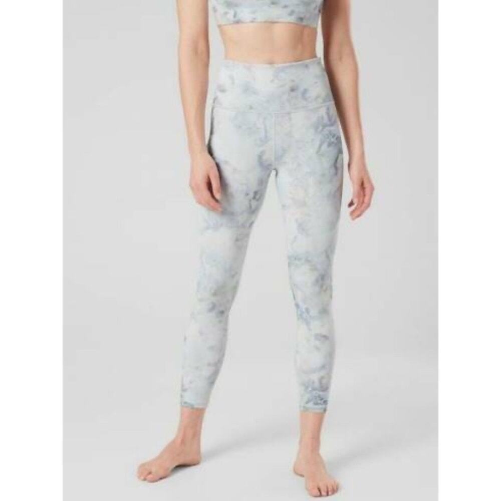 Athleta Elation Snow Tie Dye 7/8 Tight Size XS Pocket High Rise Yoga Pants Gym